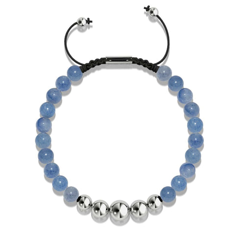 Blue Aventurine | Silver | Balance Gemstone Macrame Bracelet